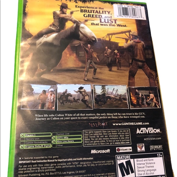 Gun Microsoft Xbox Original Complete Tested Complete Neversoft 2005 Activision - Picture 4 of 4